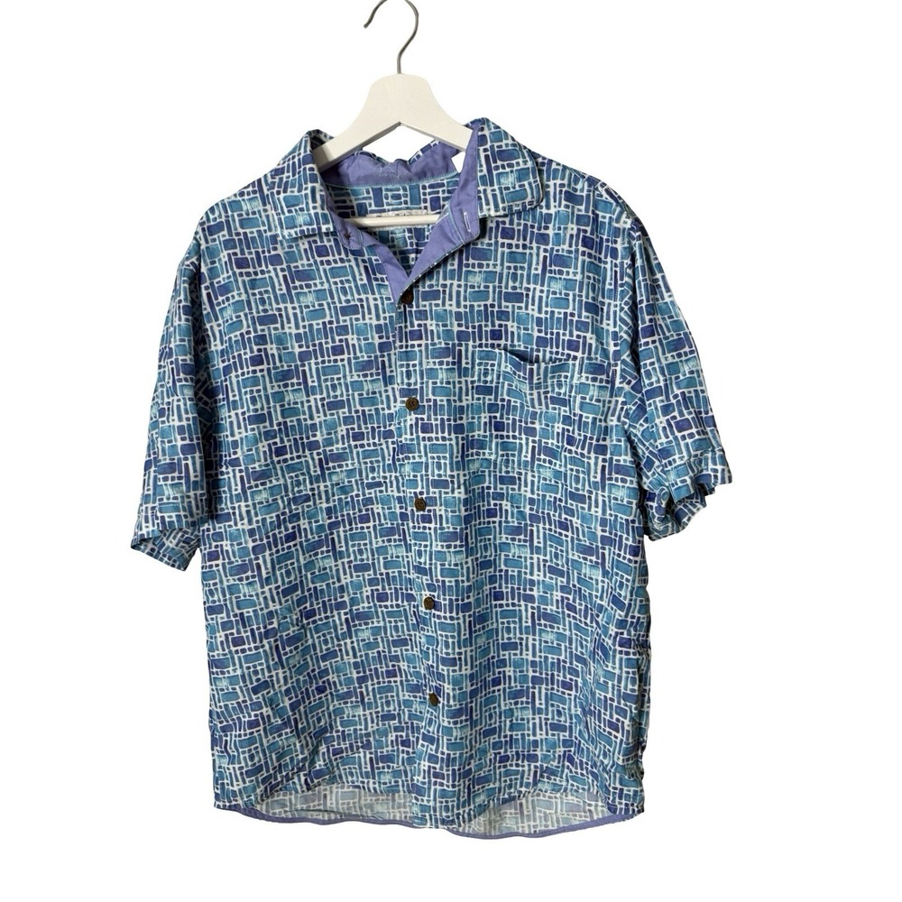 Tommy Bahama IslandZone Coconut Point Pebble Tiles Coolmax Shirt Size Large